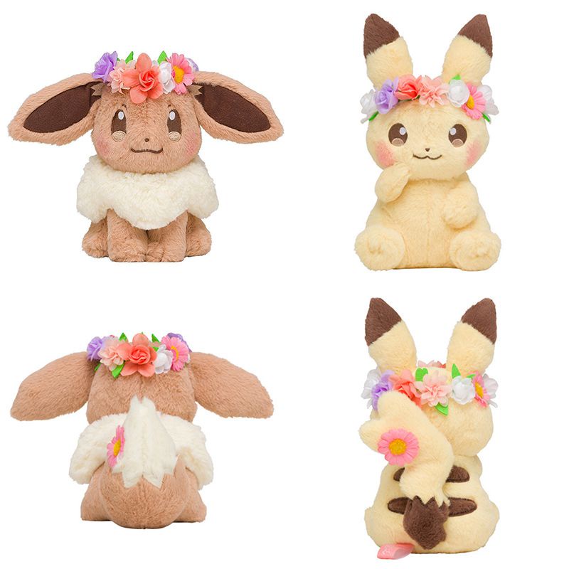 Boneco De Pelúcia Pokemon Center Pikachu & Eevee