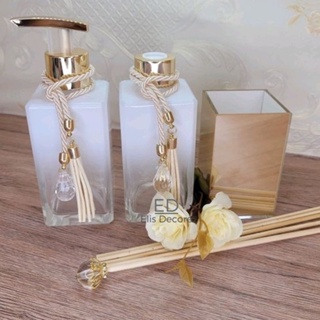 Kit Lavabo com Porta Escova - Saboneteira - Aromatizador de Ambiente