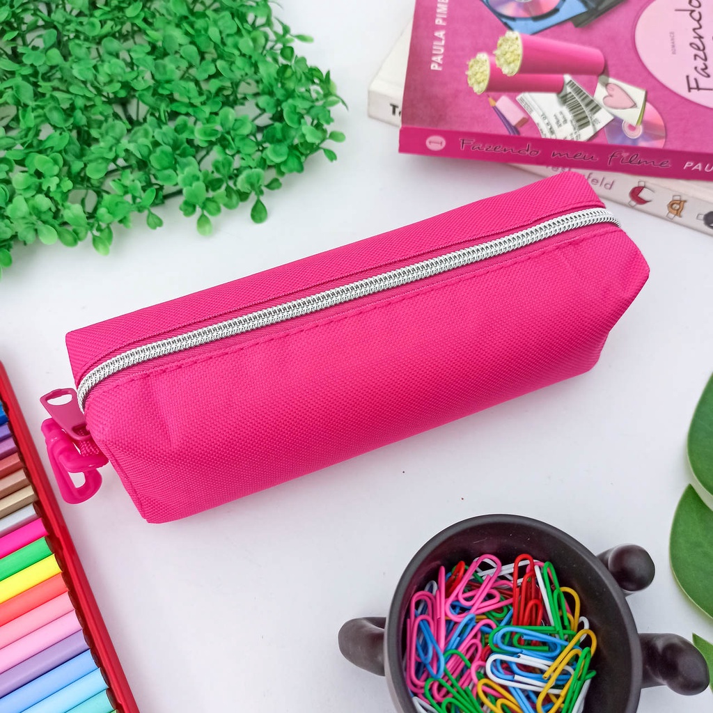 New Concise Solid color Girls student pencil case school pencil cases for  girl stationery canvas pencil bag estojo escolar 3 Colors