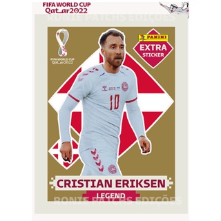 CHRISTIAN ERIKSEN (Dinamarca) - KIT COM AS 4 FIGURINHAS EXTRA LEGENDS -  OURO