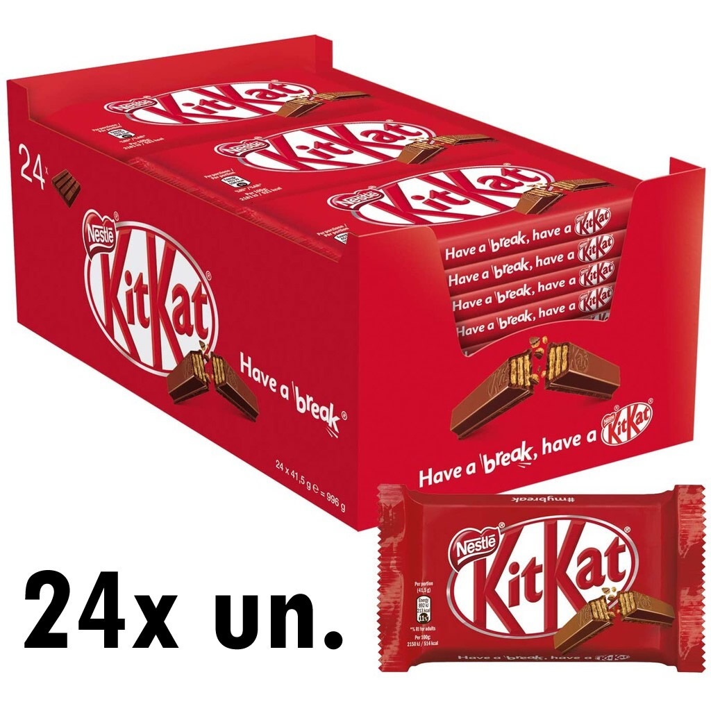 Chocolate Kitkat Ao Leite 41,5g C/24 | Shopee Brasil