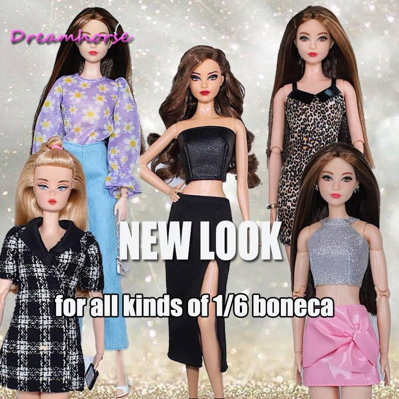 Moda boneca roupas conjunto para roupas barbie 1/6 bonecas