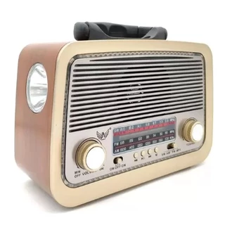 Rádio Retrô Recarregável Bluetooth Portátil Am Fm Retrô Vintage