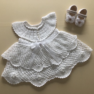 Vestido para bebe de croche princesinha