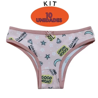 Kit C/10 Calcinha infantil microfibra
