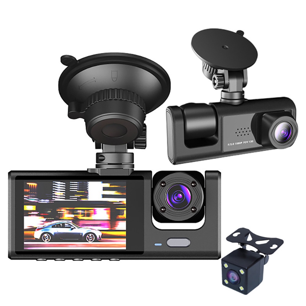 Câmera Veicular Para Carro 1080P HD Dash Cam 3 Detecção De Movimento Dashcam 24H Monitor De Estacionamento dvr 130 ° FOV