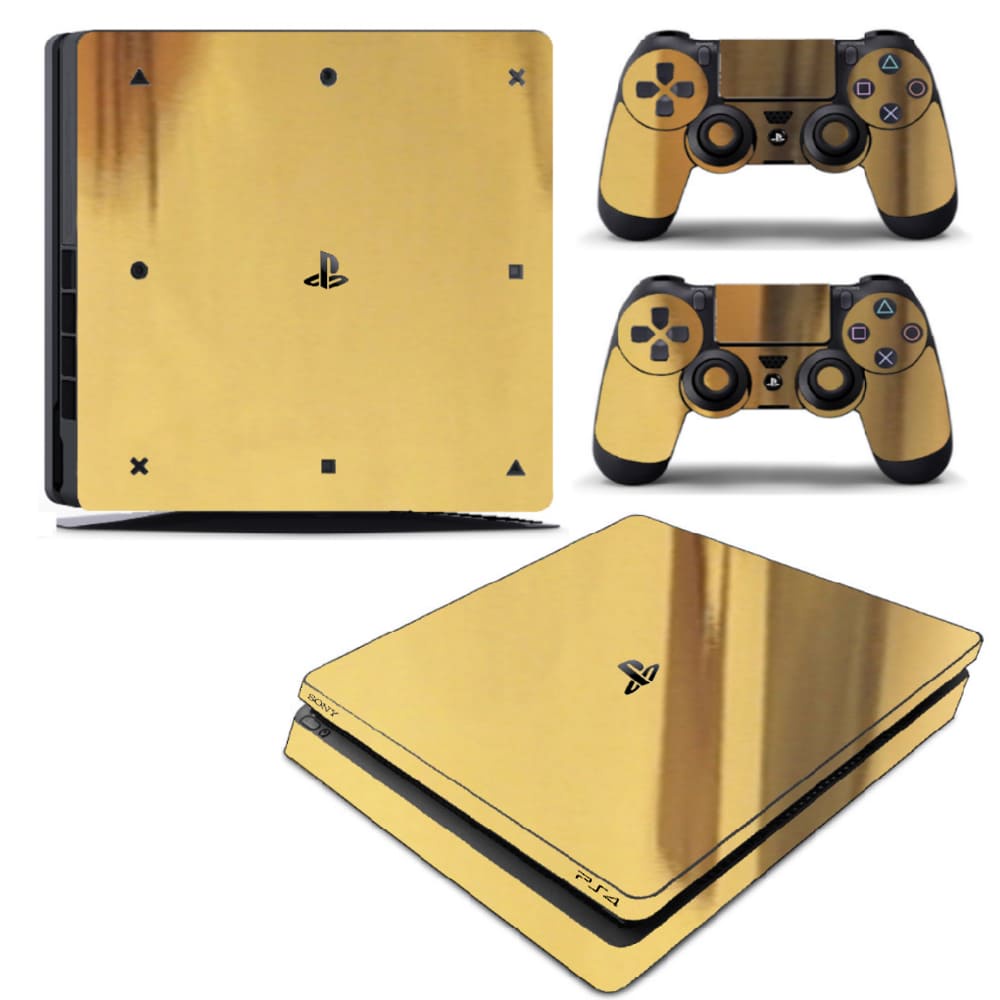 Skin PS4 Slim Playstation Adesivo Pelicula Protetora Cromo Gold
