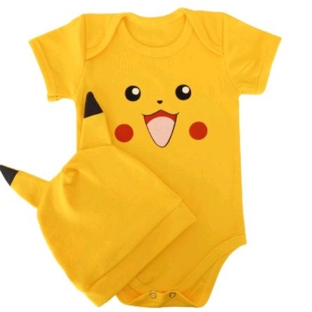 Body Bebê Pikachu Pokemon Elétrico Festa Fantasia Mesversário