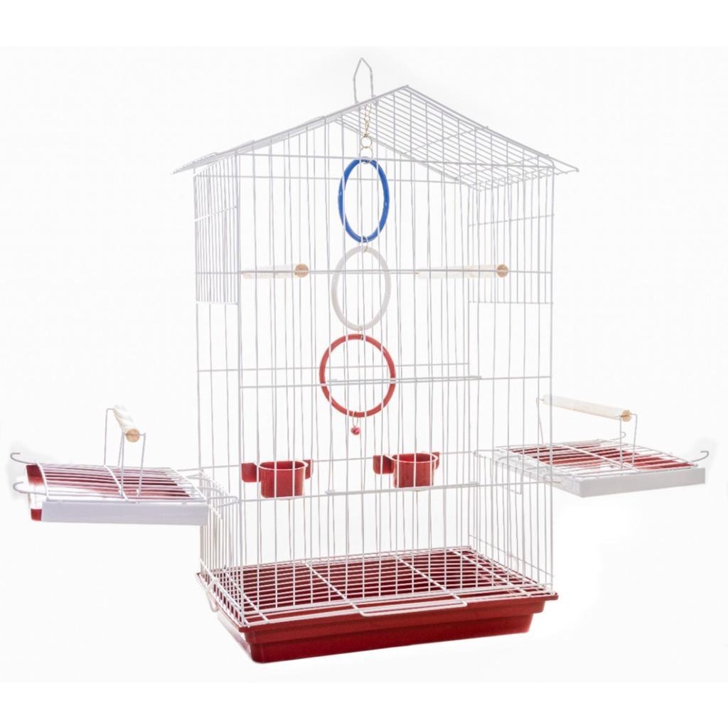 Gaiola Com 3 Portas Para Calopsita, Maritaca, Periquito, Aves Mansas – VARIAS CORES com Argolas