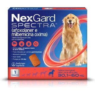 Antiparasitário Nexgard Spectra GG Para Cães de 30,1 a 60kg - 1 Comprimido