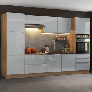 Cozinha Completa Madesa Lux com Armário e Balcão 9 Portas 5 Gavetas - Rustic/Cinza em Oferta na Shopee