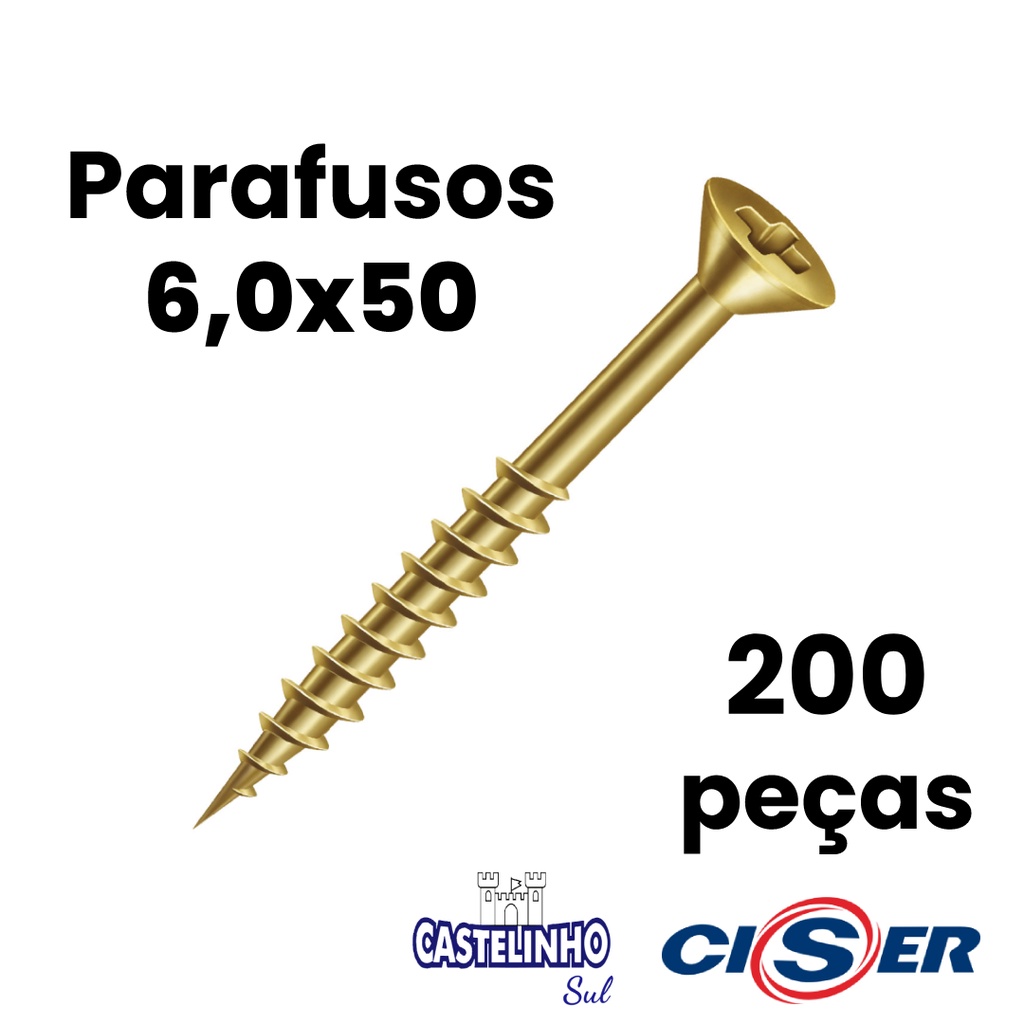 Parafuso Para Madeira Mdf Philips 6,0x50 200un - Caixa | Shopee Brasil