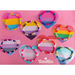 Pulseiras Lgbt, bissexual, lésbica, pansexual, gay, não binário, gênero fluido, transexual, non binary, fluid gender, bi, pan, trans, raiwbon, pride, demigirl, demiboy, poliamor, arromantico, queer