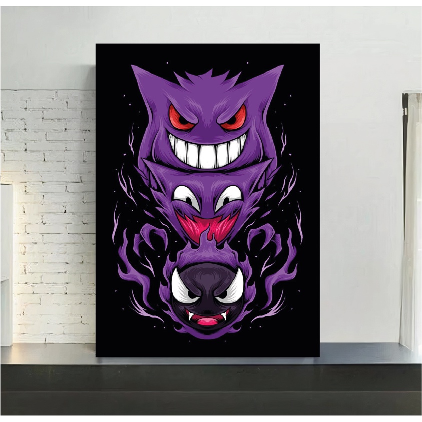 Quadro de mdf poster sem moldura Pokemon, Gengar