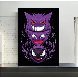 Quadro de mdf poster sem moldura Pokemon, Gengar