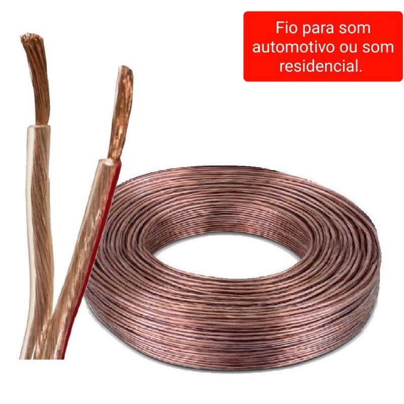 5 Metros Fio Para Som Automotivo Paralelo Cristal Polarizado 2 X 1 00 2 