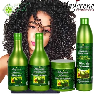 Kit Óleo De Abacate Nutrição Completa Maycrene (cabelos cacheados) - 4 Produtos