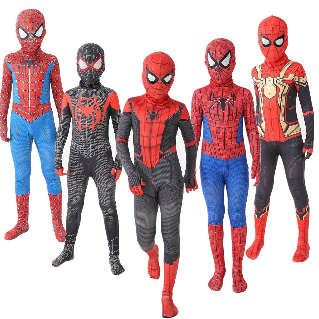Roupa De Halloween Para Crianças Homem-Aranha Conjunto Infantil E Adulto