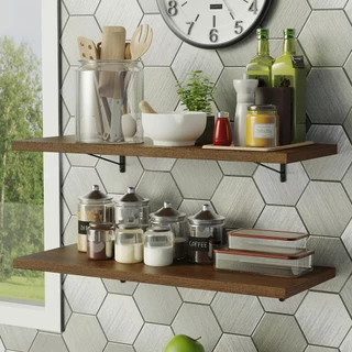 Kit 2 Prateleiras Suspensas para Cozinha Madesa 80 cm com Mão Francesa - Rustic em Oferta na Shopee