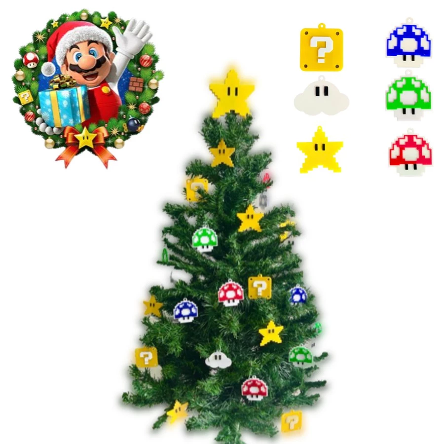 Kit de enfeites de Natal Super Mario