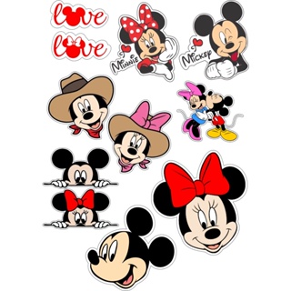 Adesivo Minnie e Mickey Cartela com 9 adesivos pronta entrega R$ 12,99 IMPERDÍVEL ESSA PROMOÇÃO