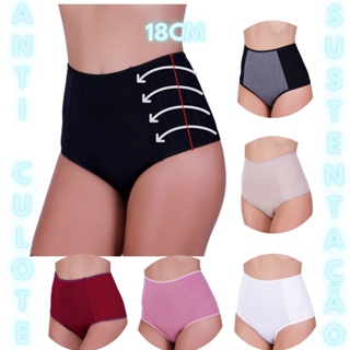 Kit 3 Calcinha Pos Parto Anti Culote Segura Barriga Remover Imperfeição Na Hora Cintura Alta Conforto