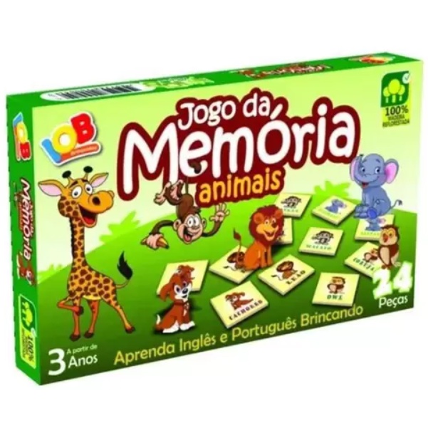 Jogo Educativo da Memória Infantil Animais da Floresta 24 Pç - Bambinno  Brinquedos