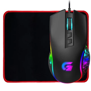 Mouse Fortrek Vickers New Edition Rgb 8000 Dpi + Mouse Pad 25x21Cm Kit Gamer
