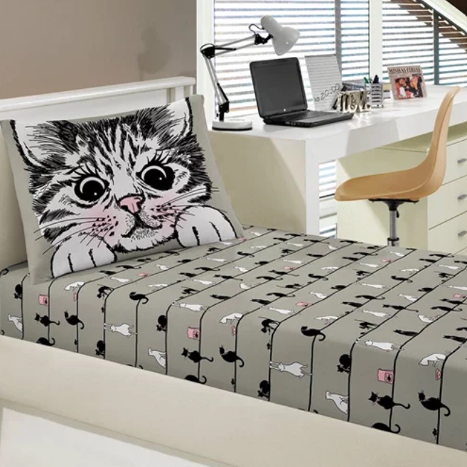 Jogo de Lençol Solteiro 02 Peças Estampas Diversas Infantil