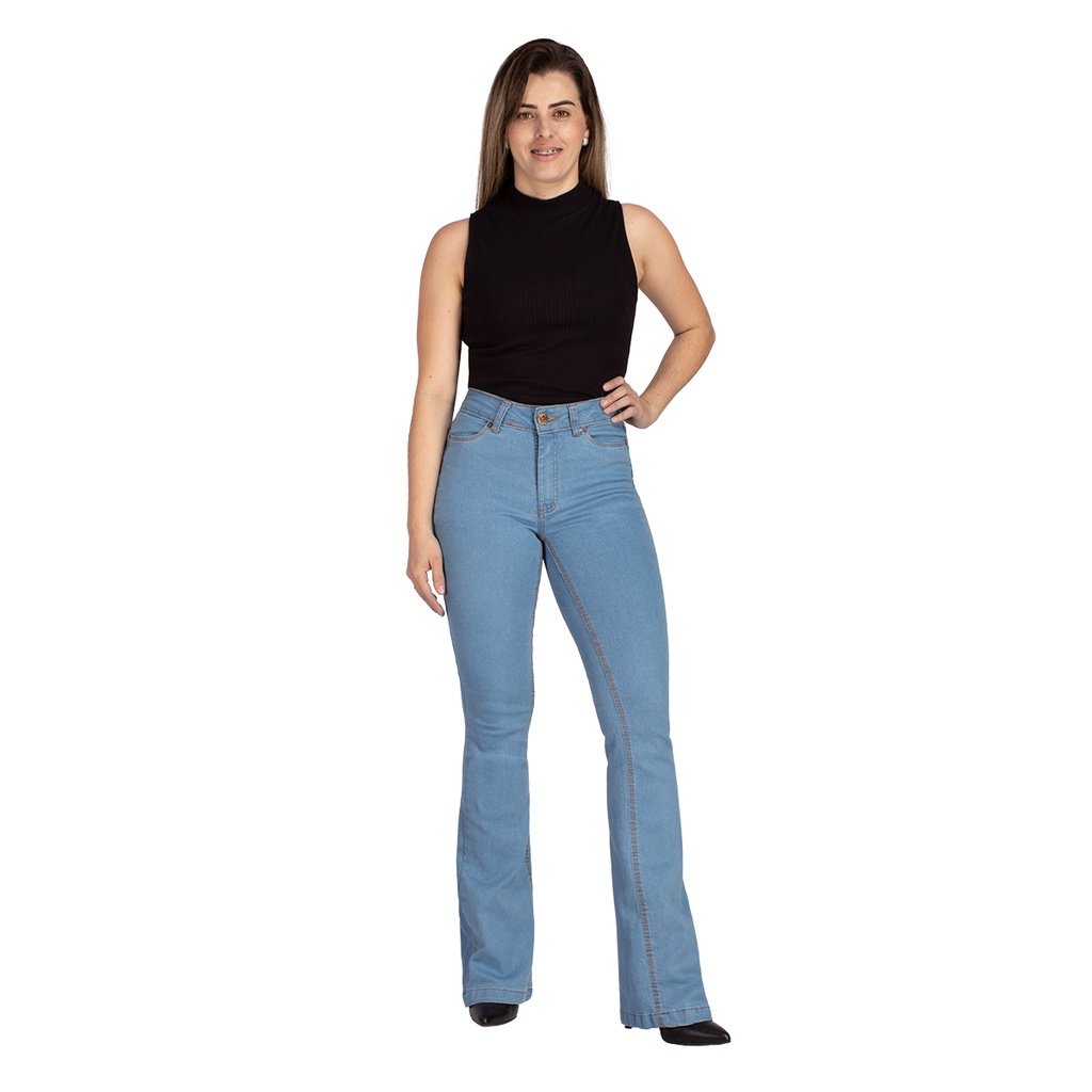 Calça Feminina Preta Boca De Sino - Compre Agora Online