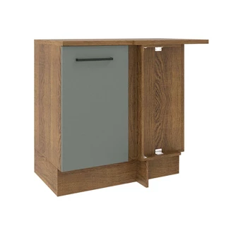 Balcão Armário de Cozinha de Canto 1 Porta Rustic/Cinza Agata Madesa