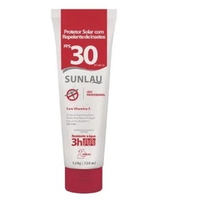 PROTETOR SOLAR SUNLAU FPS30 SEM REPELENTE E VITAMINA E 120G SUNLAU