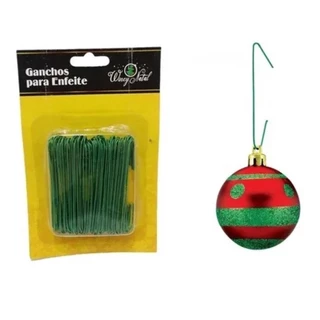Kit 100 Ganchos De Pendurar Enfeite Árvore De Natal Linda