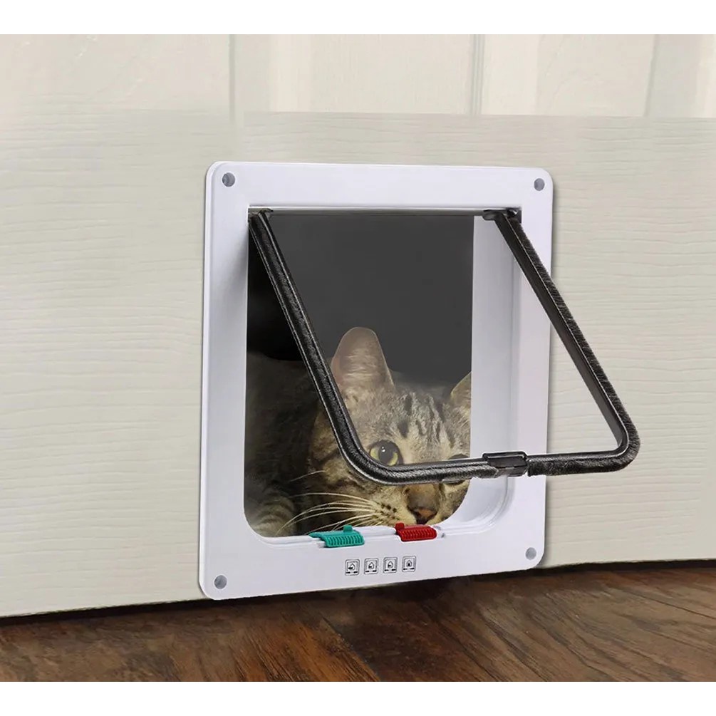 Portinha Pet Porta De Passagem Caes e Gatos 4 Em 1 Pet Door | Shopee Brasil