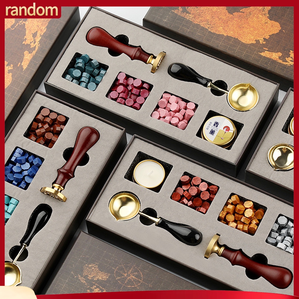{ RAN } 1 Conjunto De Selos De Cera De Vedação Menos Multifuncional Destacáveis Personalizados Kit De Caixa Para Envelope