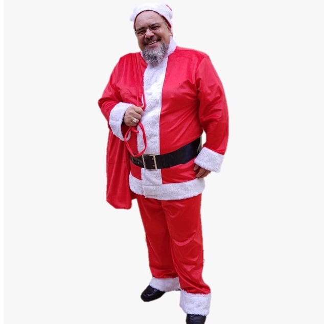 Roupa de papai noel de sale cetim