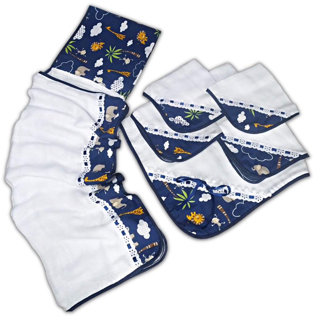 Kit Higiene Bebe Toalha Bebe + Manta Bebe + 4 Pano de Boca Bebe Kit ...