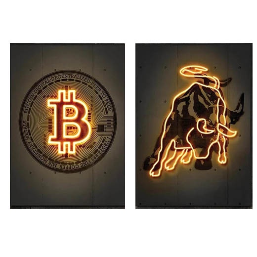 Quadro Decorativo ouro bitcoin posters imprime arte da parede abstrata quadros parede moderna sala de estar decoração casa sem moldura