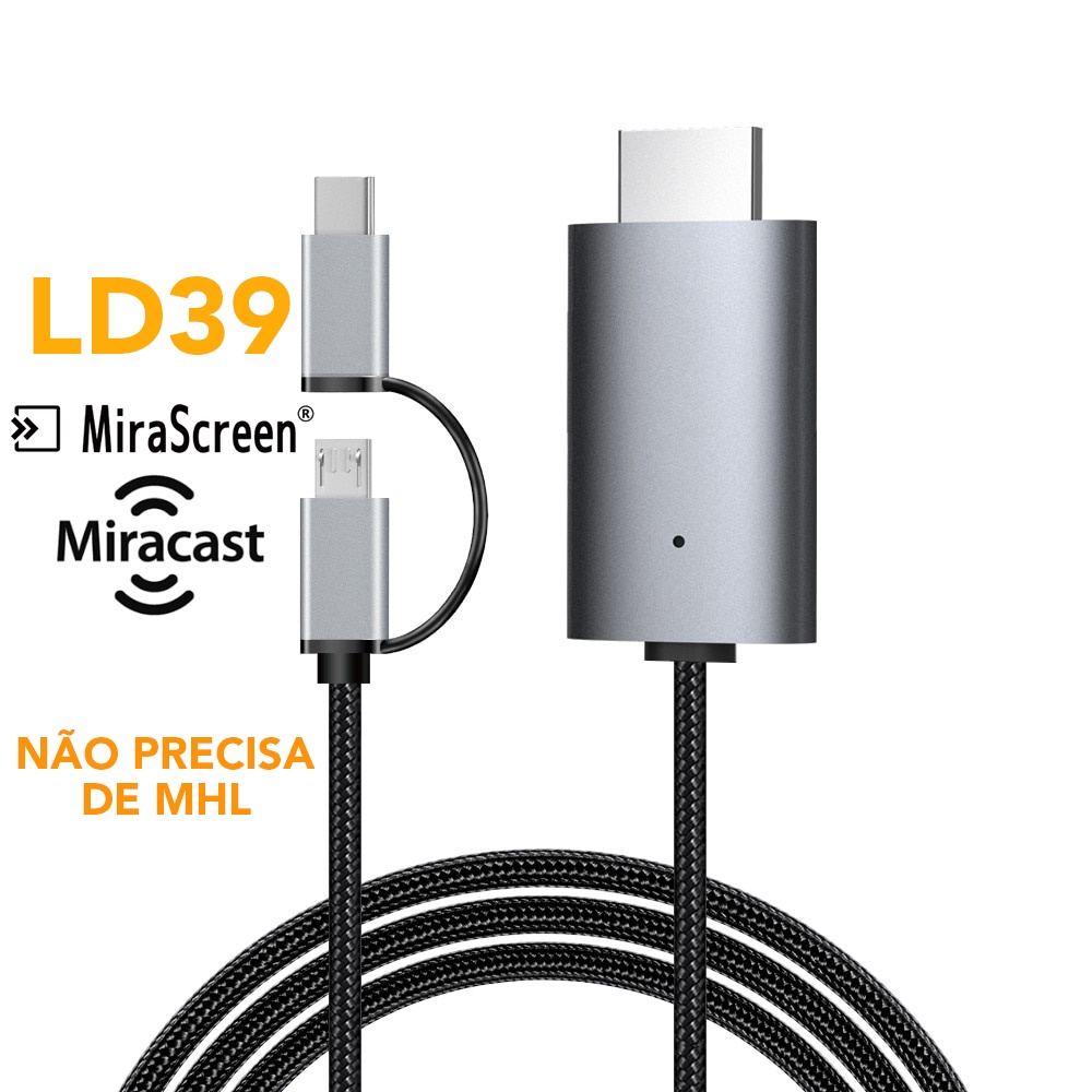 Cabo Adaptador HDMI para Celular Android Sem MHL Mirascreen LD39