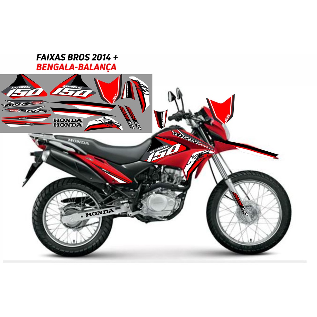 KIT FAIXAS BROS 2014 PERSONALIZADA ( ADESIVO PARA BENGALA E BALANÇA ...