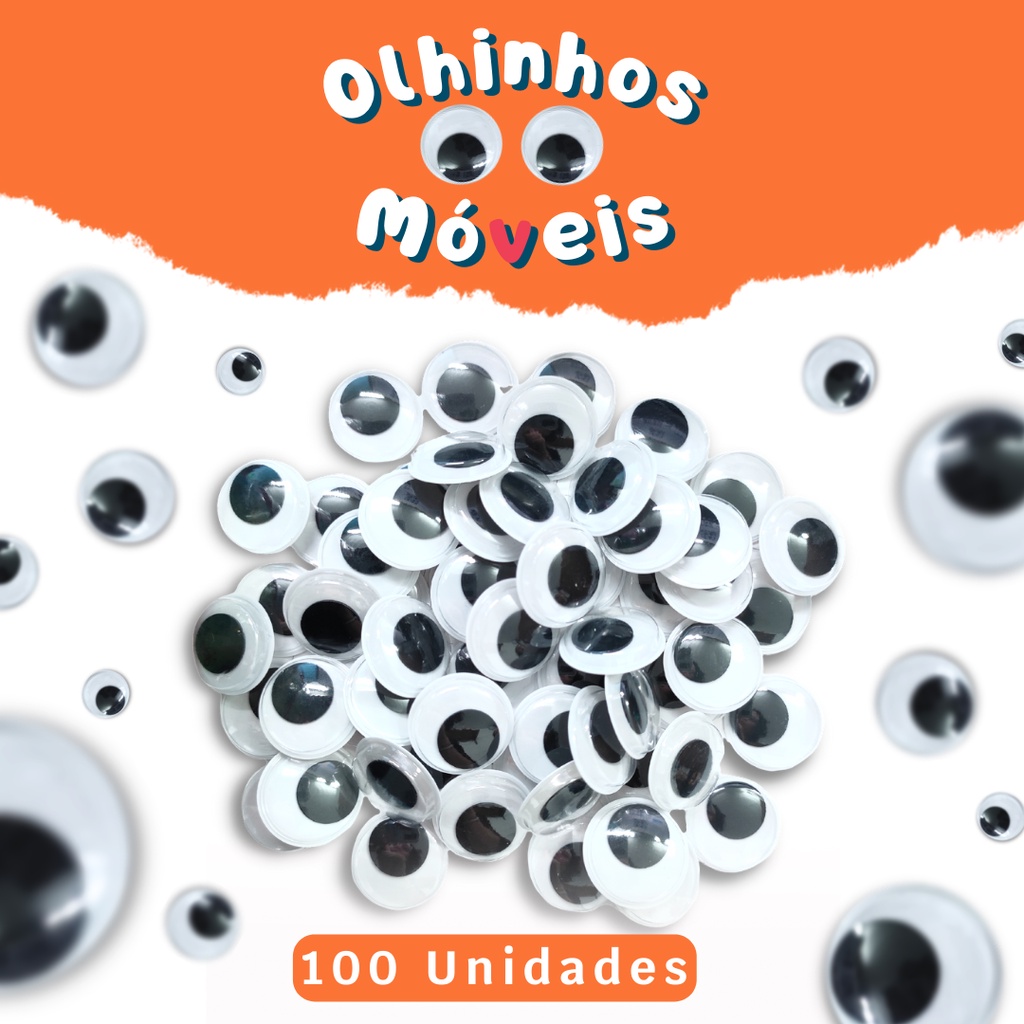 Olhinhos Móveis para Artesanato-10 - Pacote com 100 Unidades