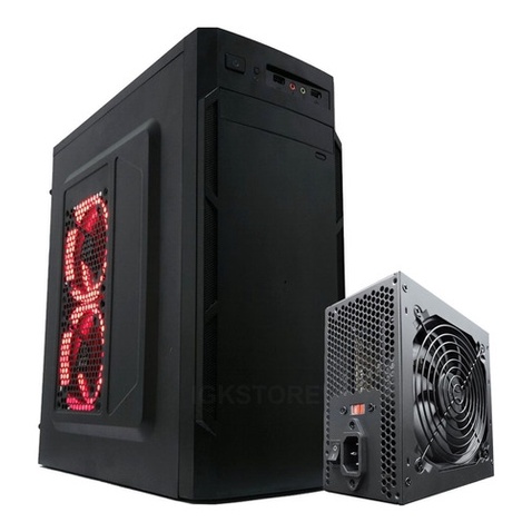 Gabinete Office Pc Micro Atx Preto + Fonte De 500w Real Bivolt Silenciosa C/ Cabo de Energia