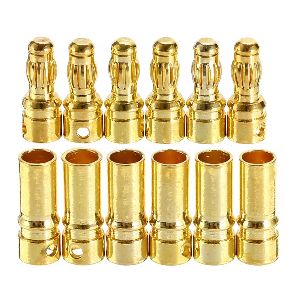 6 Pares - Conectores Bullet Banana 3.5mm