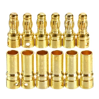 6 Pares - Conectores Bullet Banana 3.5mm