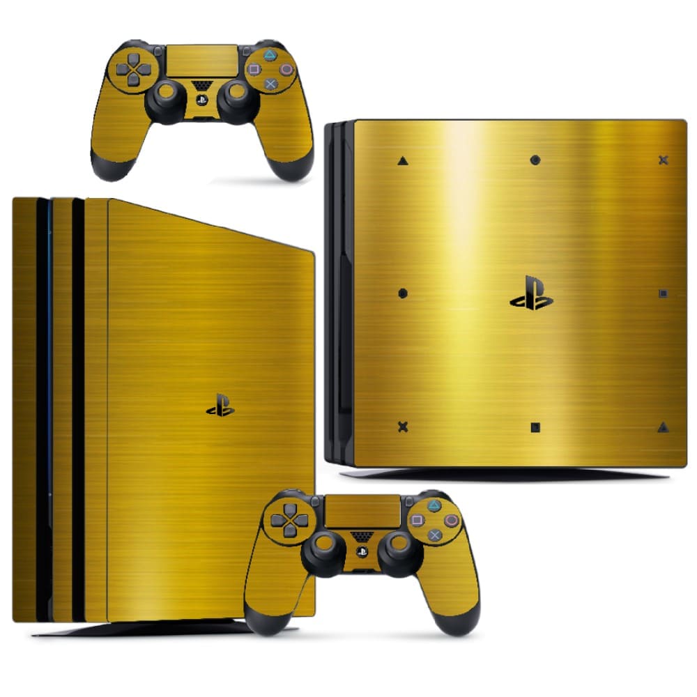 Skin PS4 Pro Playstation Adesivo Pelicula Protetora Cromo Ouro Gold Escovado Shopee Brasil