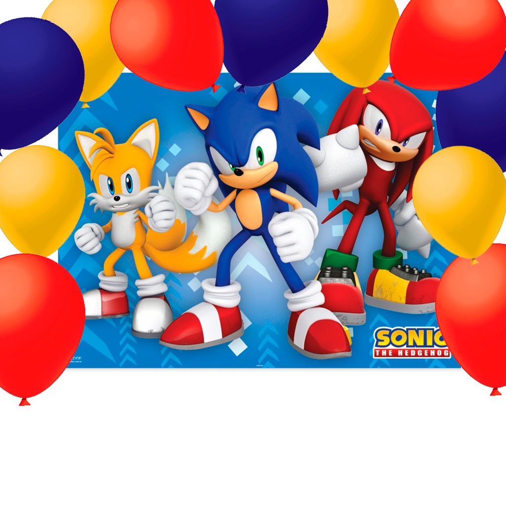 Kit Só Um Bolinho Sonic 2 Filme 5 Quadros + 6 Mesa Mdf