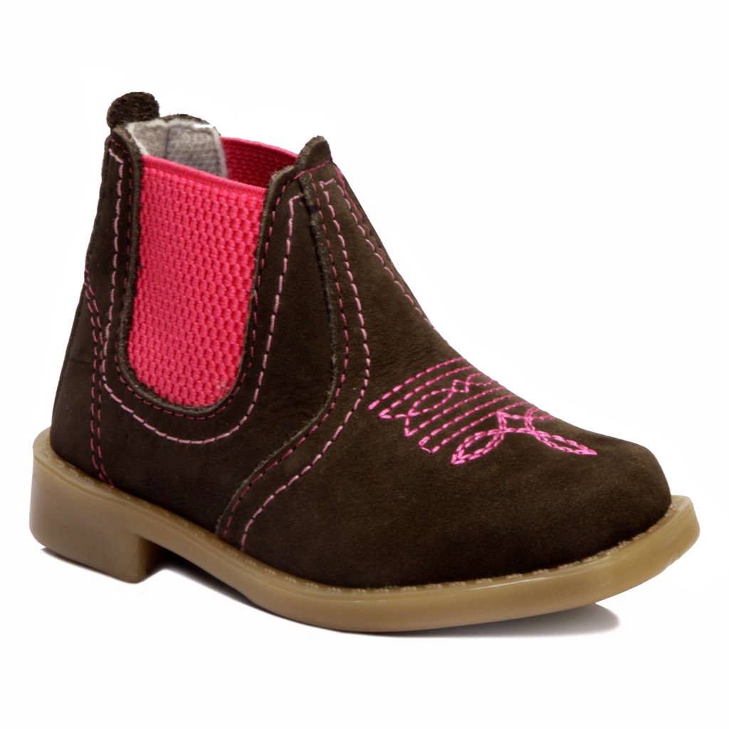 Bota couro infantil store feminina