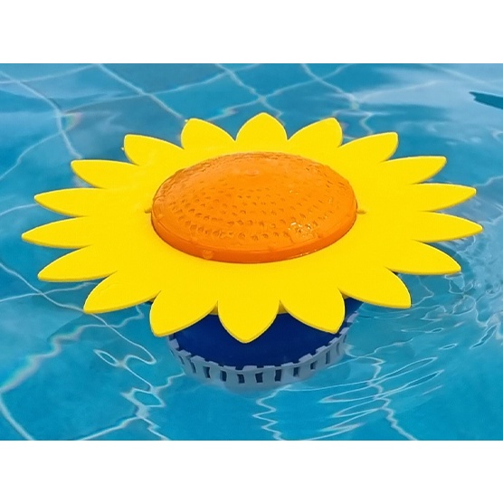 Dosador de Cloro Clorador de Pastilha Flutuante Para Piscina Girassol Até 600g