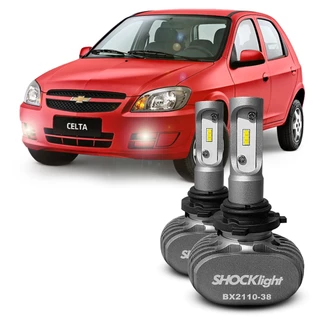 Par Lâmpada Ultra Led Shocklight 10.000 Lumens 6000K Chevrolet Gm Celta Farol de Milha Barato
