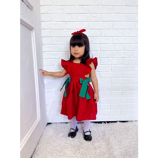 Vestido para meninas tamanho 8 infantil infantil estampado sem mangas festa  Hoilday Court estilo princesa (vermelho, 3-4 anos)